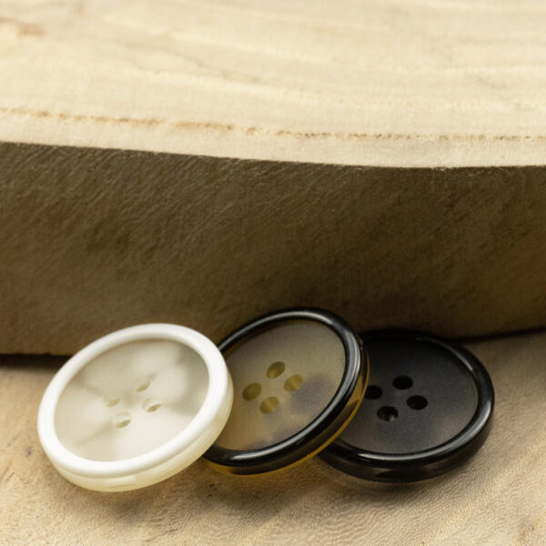 Translucent White and Black Resin Buttons for Sweater Cardigans 30pcs - Image 2