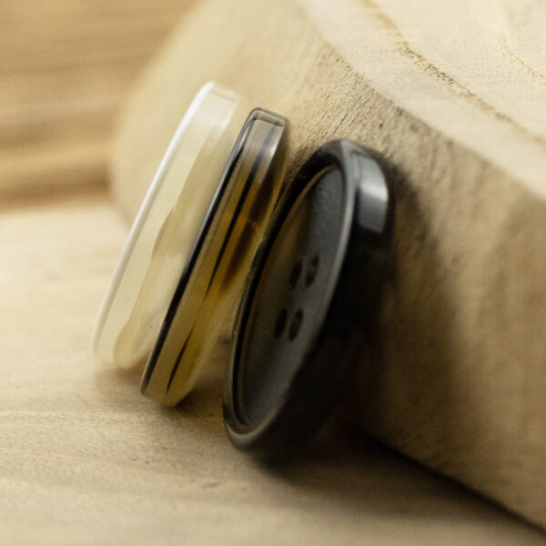 Translucent White and Black Resin Buttons for Sweater Cardigans 30pcs - Image 3