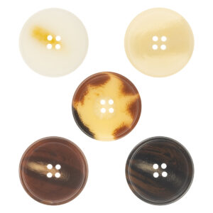 Round Thin-Edged Resin Coat Buttons Imitation Horn Texture 50pcs - Lots of Buttons