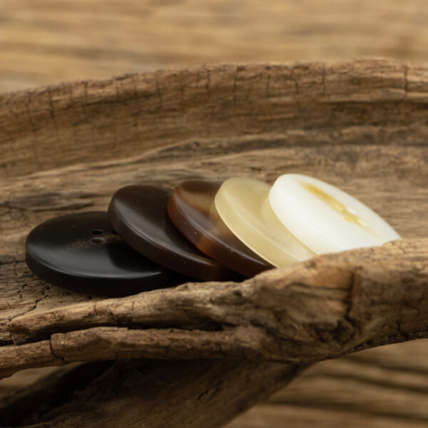 Round Thin-Edged Resin Coat Buttons Imitation Horn Texture 50pcs - Lots of Buttons