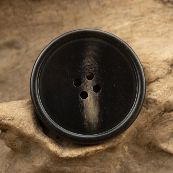 Round Thin-Edged Resin Coat Buttons Imitation Horn Texture 50pcs - Lots of Buttons