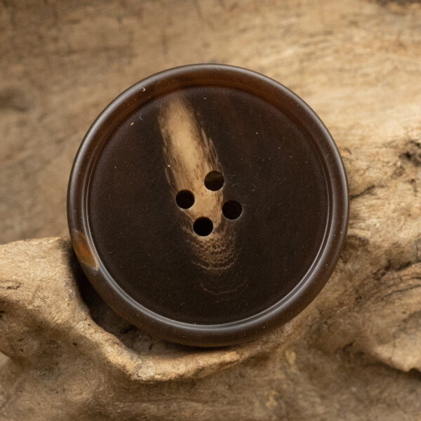 Round Thin-Edged Resin Coat Buttons Imitation Horn Texture 50pcs - Lots of Buttons