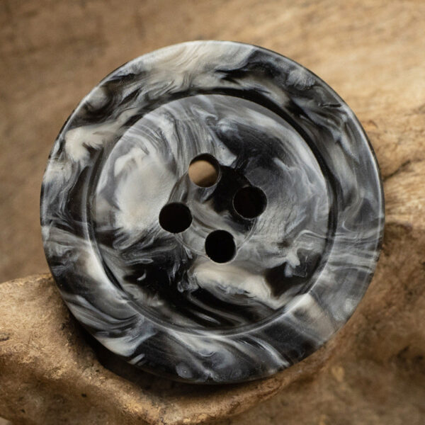 Wide-Brim Marble Texture Milky Coffee-Colored Resin Buttons 20pcs - Image 7