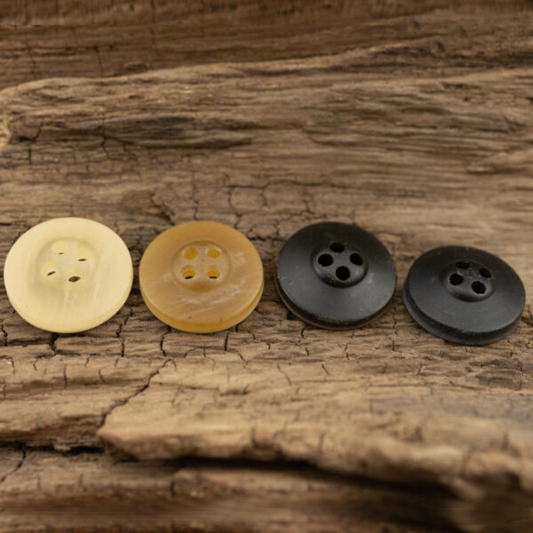 11.5mm Matte Bowl-Shaped Light Yellow Black Resin Buttons 40 Pack - Image 3