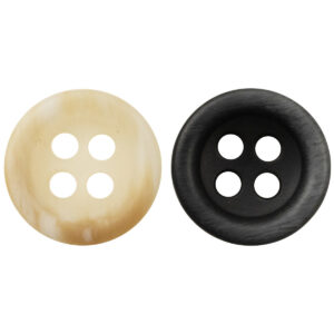 10mm/11.5mm Wood Grain Light Yellow Black Resin Buttons 60 Pack