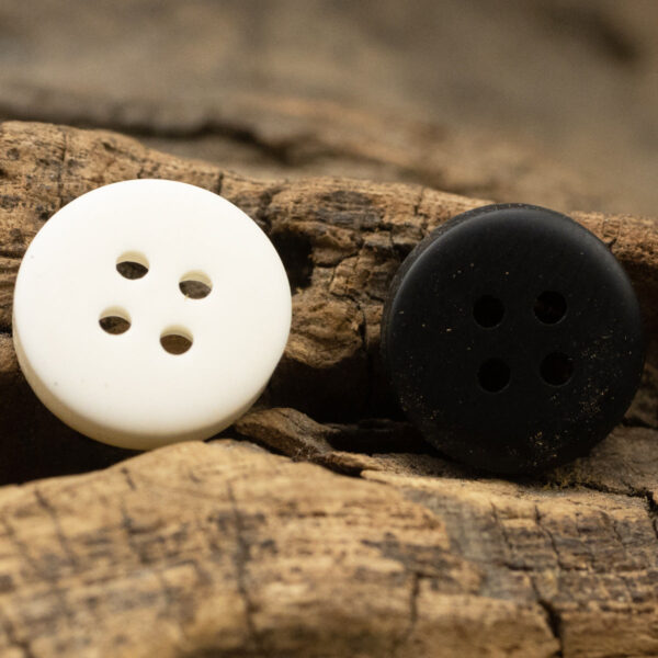10mm/11.5mm Wood Grain Light Yellow Black Resin Buttons 60 Pack - Image 2