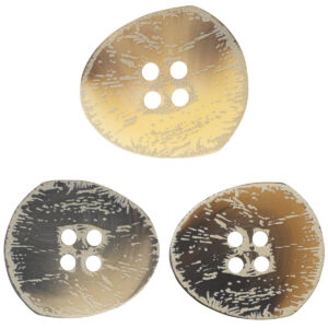 Irregular Triangular Distressed Frosted Floral Four-Hole Resin Button 30 Pack