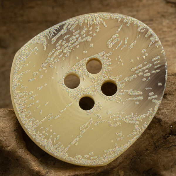 Irregular Triangular Distressed Frosted Floral Four-Hole Resin Button 30 Pack - Image 4