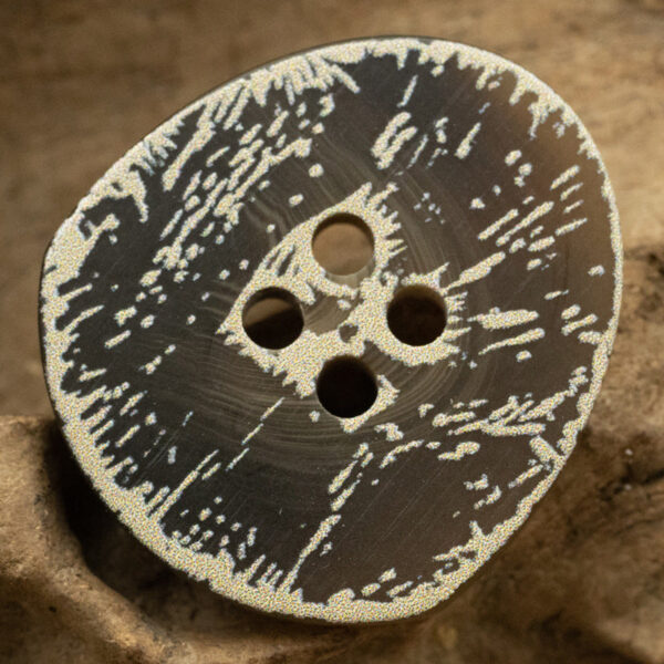 Irregular Triangular Distressed Frosted Floral Four-Hole Resin Button 30 Pack - Image 5