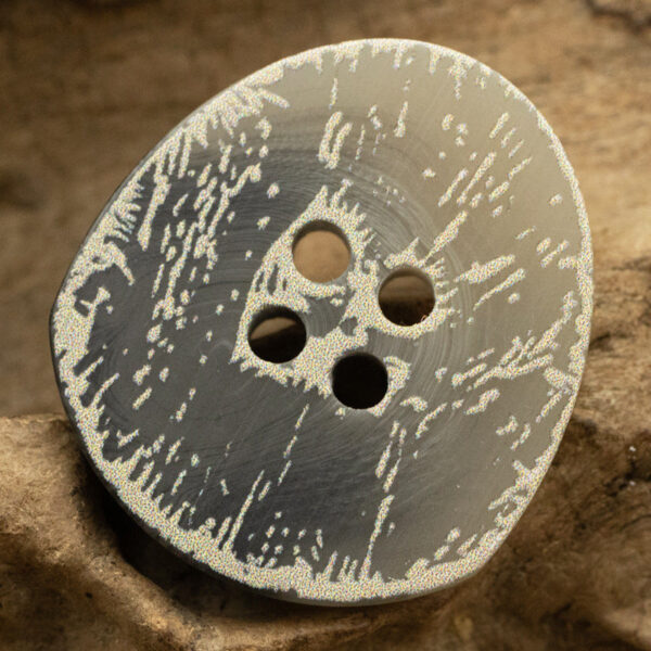 Irregular Triangular Distressed Frosted Floral Four-Hole Resin Button 30 Pack - Image 6