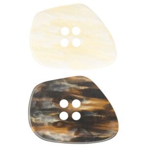 Glossy Polygonal Resin Coat Buttons Imitation Marble Texture 20PCS 