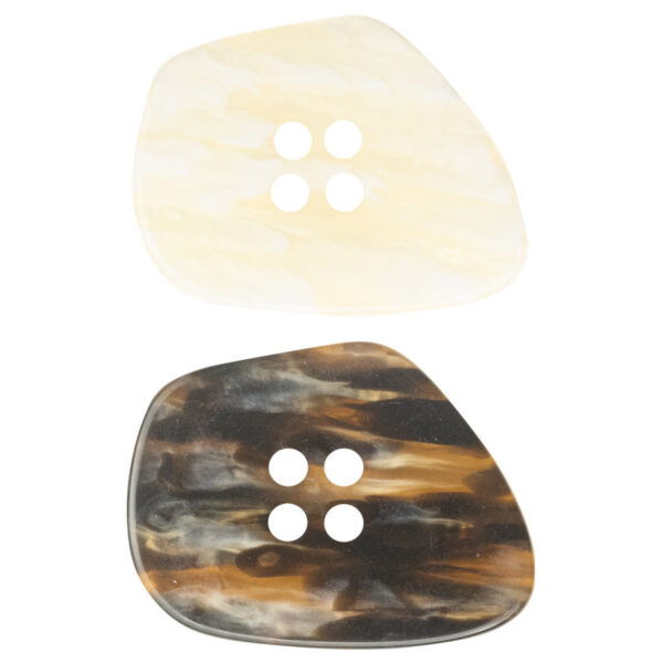 Glossy Polygonal Resin Coat Buttons Imitation Marble Texture 20PCS