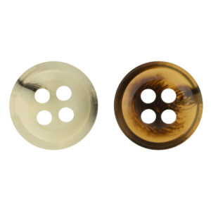 10mm/11.5mm White and Brown Resin Buttons for Polo Shirts 100 Pack