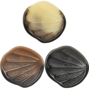21-34mm Fan-Shaped Resin Shank Buttons with Feather Texture 10pcs