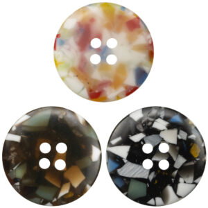 Round 4 Hole Imitation Floral Glass Texture Resin Buttons,10Pcs 