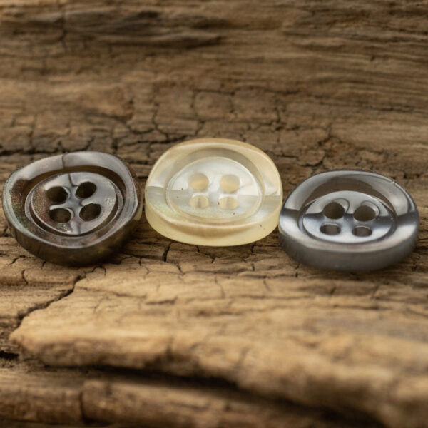 Irregular Curved Translucent Wide Edged Glazed Pearl Resin Buttons,50pcs