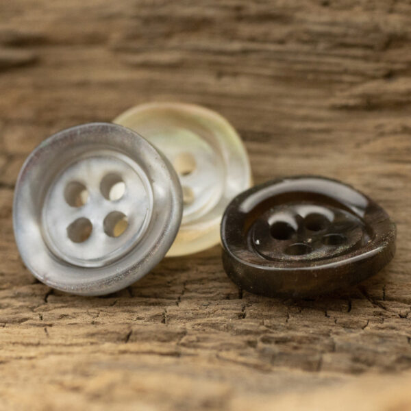 Irregular Curved Translucent Wide Edged Glazed Pearl Resin Buttons,50pcs
