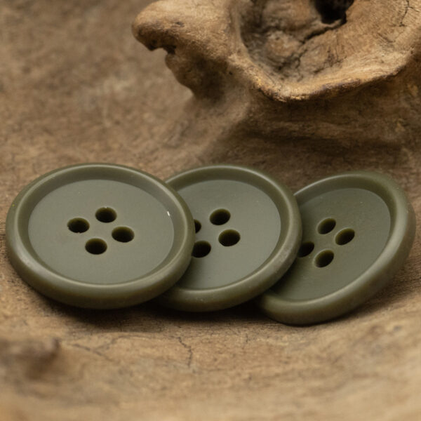 Round 4 Hole Matte Army Green Military Resin Buttons,20pcs