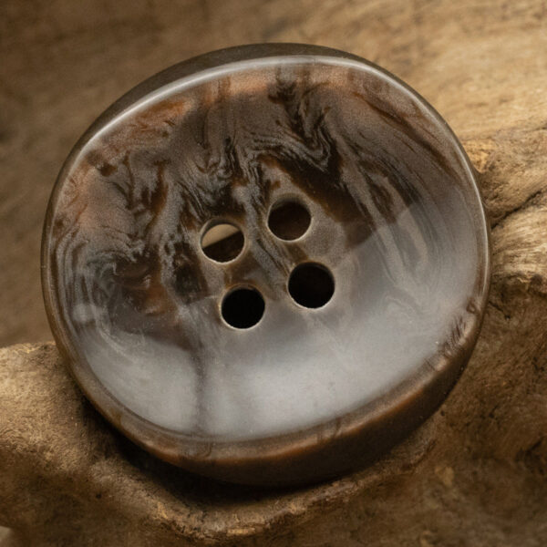 25mm Curved Four-Hole Imitation Shell Black Brown White Resin Buttons 10pcs - Image 4