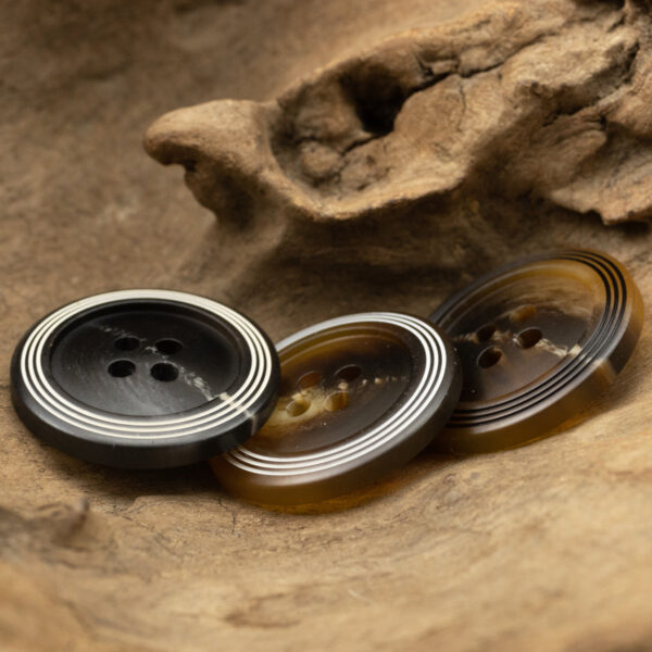 Matte Thin Black and White Striped Resin Buttons for Jackets 30 Pack - Image 3