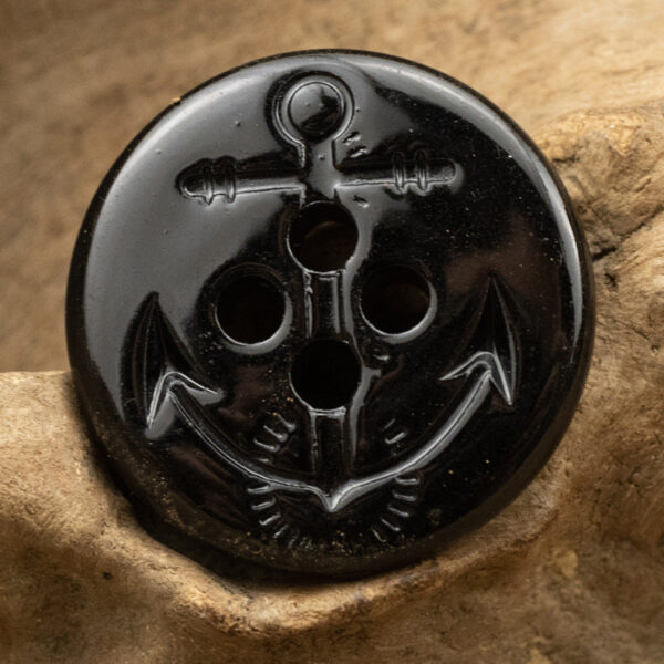 Matte Glossy Black Anchor Pattern Resin Buttons for Sailor Coats 30pcs - Image 4