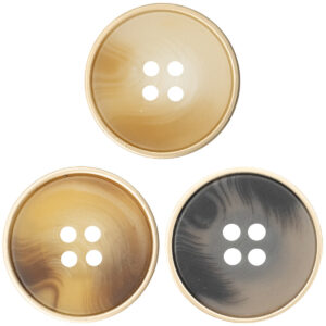 Khaki Resin Buttons with Metal Edge for Coat Windbreaker 10pcs - Lots of Buttons