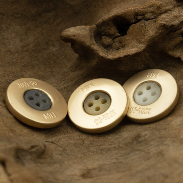 Khaki Resin Buttons with Metal Edge for Coat Windbreaker 10pcs - Lots of Buttons