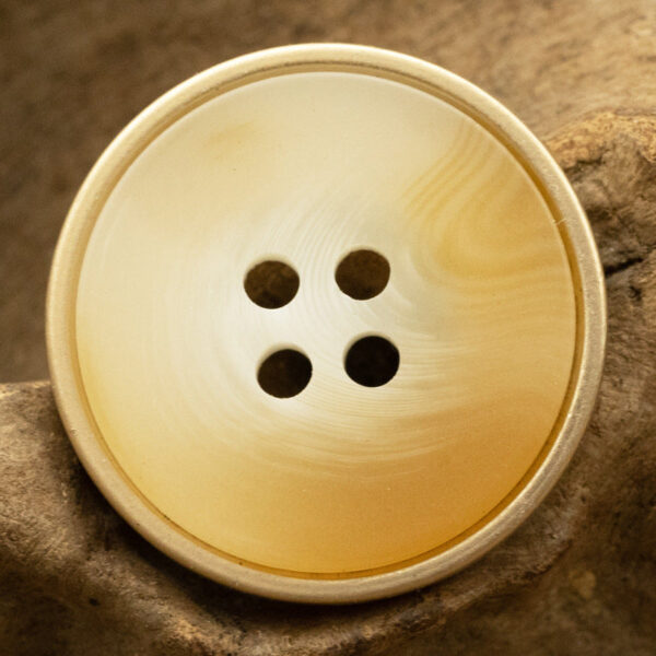 Khaki Resin Buttons with Metal Edge for Coat Windbreaker 10pcs - Lots of Buttons