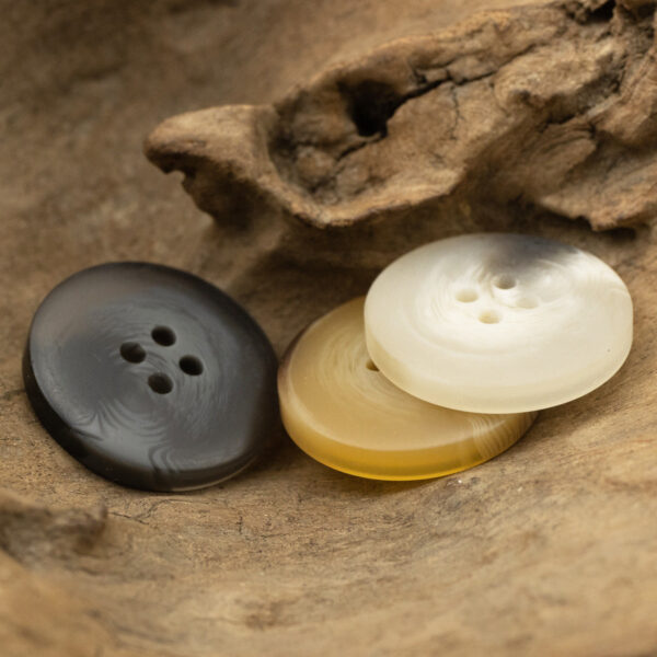 Matte Dark Gray Round 4-Hole Resin Buttons for Work Uniforms - 30pcs - Lots of Buttons