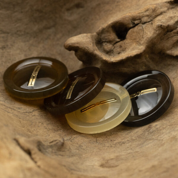 Luxurious Translucent Resin Buttons with Gold Foil 10pcs - Image 3