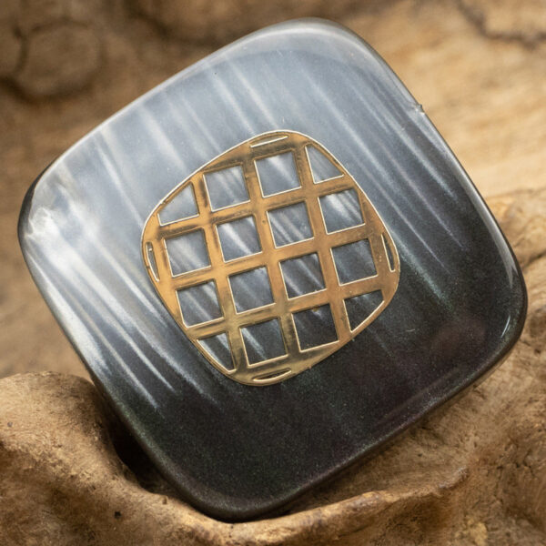 Square Champagne Gold-Foil Resin Buttons for Cashmere Coat 10pcs - Image 4