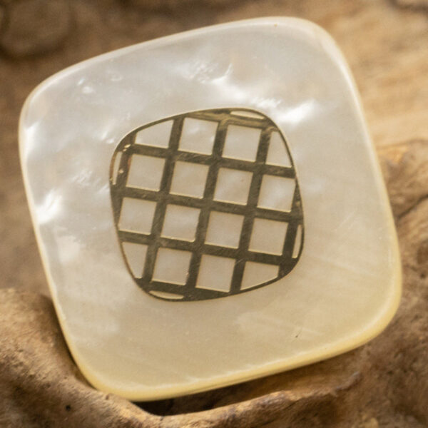 Square Champagne Gold-Foil Resin Buttons for Cashmere Coat 10pcs - Image 5
