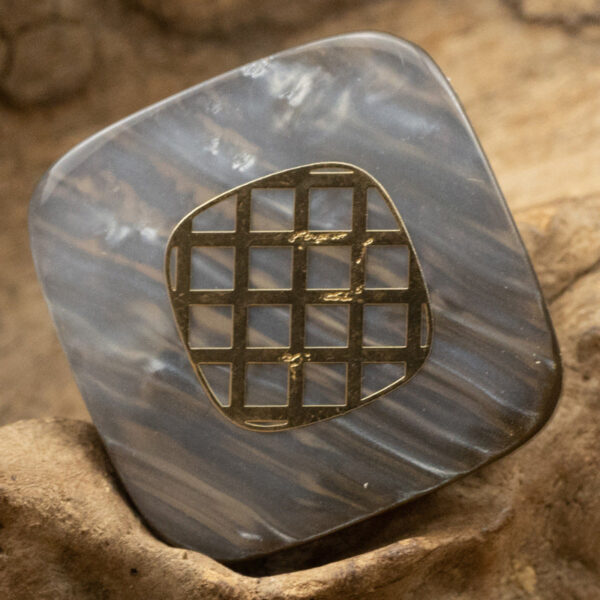 Square Champagne Gold-Foil Resin Buttons for Cashmere Coat 10pcs - Image 6