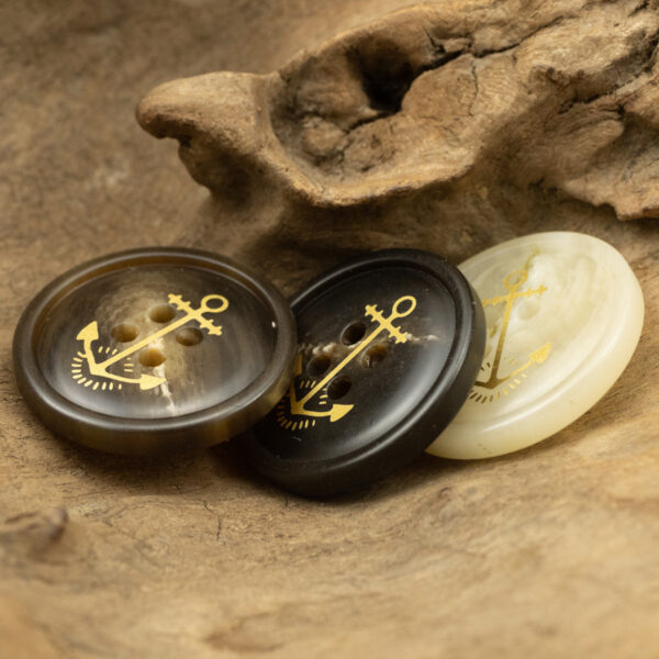 Golden Anchor Pattern Resin Buttons for Sailor Style Jackets 30 Pack - Image 3