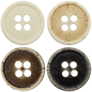 Imitation Bone Grain Distressed Resin Buttons for Denim Shirts 40 Pack