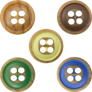 Colorful Imitation Wood Resin Buttons for Children's DIY Crafts 50 Pack 