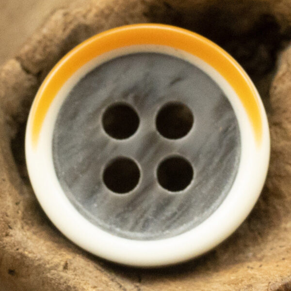 11.5MM Yellow-White and Lake Blue Two-Tone Resin Buttons 40 Pack - Image 6