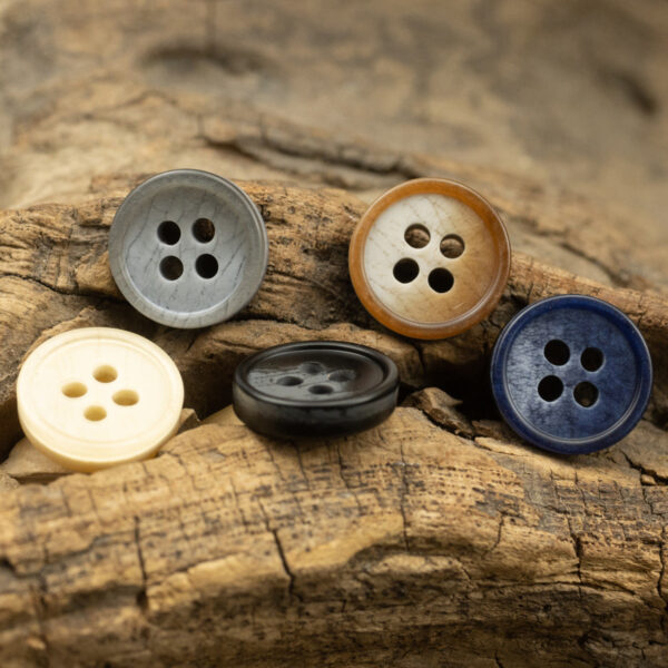 11.5mm Simple Printed Resin Buttons for Retro Denim Shirts 50pcs - Lots of Buttons