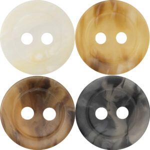 11.5mm 2-Hole Resin Buttons for Retro Spring Summer Shirt 40pcs