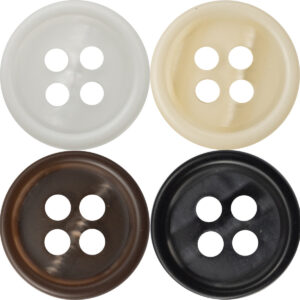 11.5mm Round Resin Buttons for White Business Shirts 40 Pack
