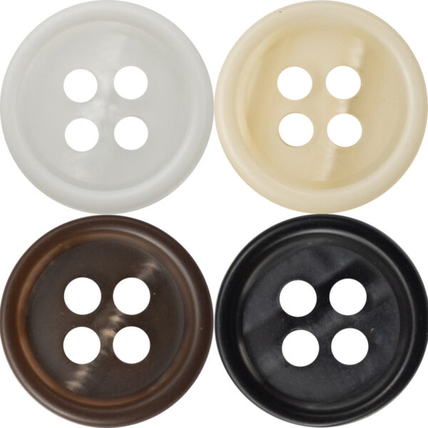 11.5mm Round Resin Buttons for White Business Shirts 40 Pack