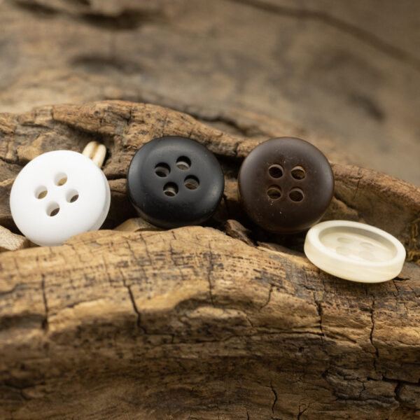 11.5mm Round Resin Buttons for White Business Shirts 40 Pack - Image 3