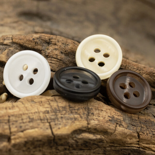 11.5mm Round Resin Buttons for White Business Shirts 40 Pack - Image 2