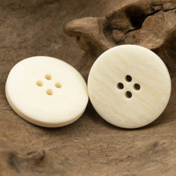 White Resin Buttons Imitated Ox-Bone Grain for Suit Jackets,20PCS