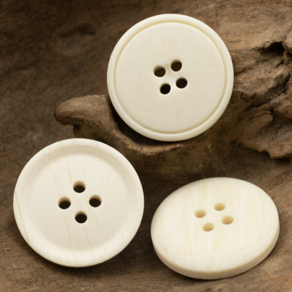 White Resin Buttons Imitated Ox-Bone Grain for Suit Jackets,20PCS