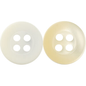 11.5MM White Light Yellow Resin Buttons for Men's Formal Shirts 40 Pack 