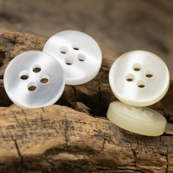 11.5MM White Light Yellow Resin Buttons for Men's Formal Shirts 40 Pack