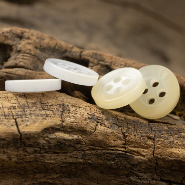 11.5MM White Light Yellow Resin Buttons for Men's Formal Shirts 40 Pack