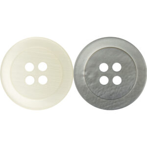 Gray Round 4-Hole Resin Buttons for Neutral Fashion Polo Shirts - 50pcs - Lots of Buttons