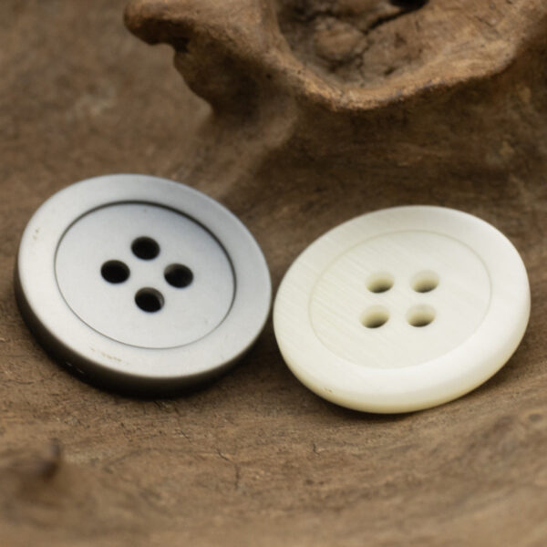 Gray Round 4-Hole Resin Buttons for Neutral Fashion Polo Shirts - 50pcs - Lots of Buttons